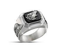 Men S Exquisite Fashion Art Man S Rings The Call Of Wolf Handmade Pure Raised Relief Wolfs Ring Jewelry Gift