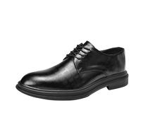 Men’s Italian Leather Oxford Dress Shoes Lace-Up Round Toe Formal Business Office Shoes(40 EU)