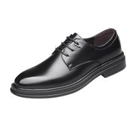 Men’s Lace Up Leather Oxford Shoes Round Toe Anti Slip Formal Business Office Work Dress Footwear for Daily Use(Noir,42 EU)