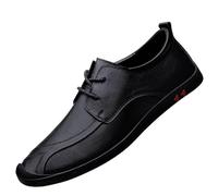 Men’s Modern Lace-Up Leather Oxford Shoes Low Top Formal Dress Party Shoes Comfortable & Stylish(Noir,44.5 EU)