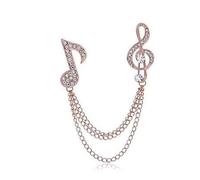 Men 's Music Note Mark Broche Pin de solapa Insignia Cadenas colgantes Broches de Cuello Pin para Traje de Carrera Esmoquin de Camisas Corbata Sombrero Bufanda para novioDurability