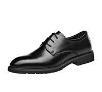 Men’s Orthopedic Comfort Lace Up Oxford Shoes PU Leather Pointed Toe Low Top Business Dress Shoes(Noir,39 EU)