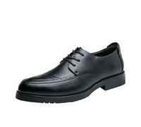 Men’s Vintage Lace-Up Leather Oxford Shoes Height-Increasing Round Toe Formal Office Working Shoes Comfortable & Stylish(43 EU)