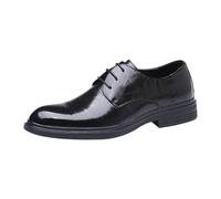 Men’s Waterproof Black Lace Up Pointed Toe Leather Dress Shoes Formal Wedding Prom Oxfords(38 EU)