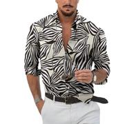 Men Shirt Men Casual Vintage Fashion Longsleeve Shirt Men Urban Youth Temperament Shirt Men Digital Printing Trend Longsleeve Tops A-14 XL