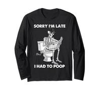 Men Sorry I'm Late I Had To Poop Funny Dichings Cita Manga Larga