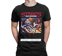 Men Streets of Rage T Shirts Retro Axel Golden Axe Blaze Fighting Game Cotton Tees T-Shirts Camisas Hombre Black