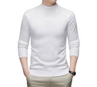 Men Sweater Temperament Classic Men Fashion Long Sleeve Sweater Casual Soft Men Breathable Knit Sweater Slim Fit Comfortable Men Warm Knitted Tops J-White 4XL