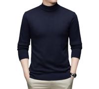 Men Sweater Youth Temperament Men Trend Knitwear Slim Fit Soft Comfortable Men Knit Sweater Casual Fashion Men All-Match Long Sleeve Sweater N-Navy XL