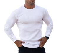 Men T-Shirt Men Slim Fit Comfortable Longsleeve T-Shirt Men Youth Fashion Urban Longsleeve Tops Men Casual All-Match Solid Color Basic T-Shirt H-White XXL