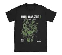 Men T-Shirt Metal Gear Solid 3 Snake Awesome Pure Cotton Tees Short Sleeve T Shi Black S