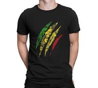 Men T-Shirt Warrior Lion of Judah King Rasta Reggae Jamaica Roots 100% Cotton Tees Short Sleeve The Lion in The Bible T Shirt Black M