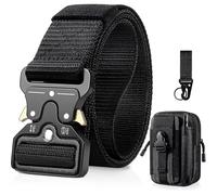 Men Tactical Belt 1.5 Inch Heavy Duty Belt, Nylon Military Belt with Quick-release Metal Buckle, Gift with Tactical Pouch And Hook