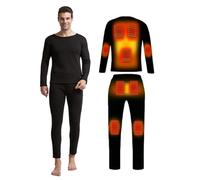 Men Thermal Underwear with 9 Heat Zones, USB Electric Heating Thermals and Bottoms, Washable r Heating Base Layer,XXL