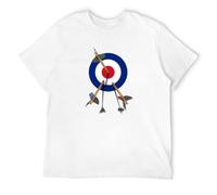 Men Tops & Tees MOD Target Shirt 3D T Shirt Birthday T Shirts Cotton Fabric Short Sleeve Clothes Dart Game Cartoon Print T-Shirt White, blanco, XXL