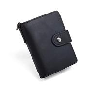 Men Wallets Mens Wallet with Coin Bag Zipper Small Mini Wallet Purses Slim Money Bag(Black)