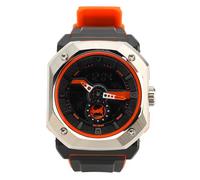 Men Watch Digital Sports Watch Dual Display LED Choque Resistente al Agua Múltiple Funcional para Caminar Natación de la Pesca Actividades al Aire Libre Resina Acero Inoxidable