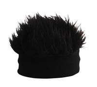 Men Wig Hat - Spiked Hair Fleece Lining Knitted Cap | Elastic Short Hair Hip Hop Wig Hat for Cosplay, Daily Wear, Party, Stage Performance, Winter Warm Beanie Costume Accessory