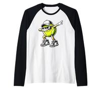 Men Women and Kids Funny Dabbing Tennis Ball Sports Lover Camiseta Manga Raglan