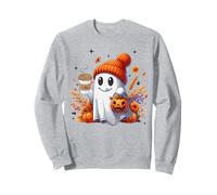 Men Women Autumn Cute Ghost Drinking Coffee Halloween Spooky Sudadera