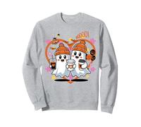 Men Women Autumn Spooky Halloween Cute Ghost Drinking Coffee Sudadera