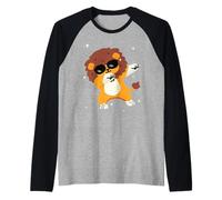 Men Women Kids Cool Lion Dabbing Animals Wildlife Parties Camiseta Manga Raglan