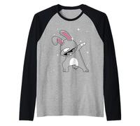 Men Women Kids Cool Rabbit Dabbing Animals Wildlife Parties Camiseta Manga Raglan