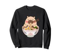 Men Women Kids Cute Capybara Eating Ramen Japanese Noodles Sudadera