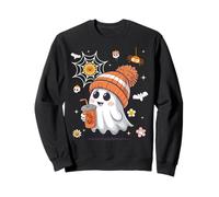 Men Women Kids Cute Ghost Drinking Coffee Spooky Halloween Sudadera