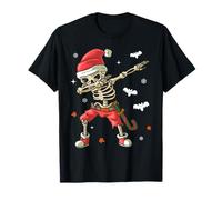 Men Women Kids Dabbing Skeleton Santa Xmas Spooky Halloween Camiseta