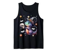 Men Women Kids Dinosaur Spooky Halloween Trendy Groovy Retro Camiseta sin Mangas