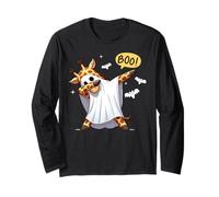 Men Women Kids Funny Dabbing Giraffe Boo Spooky Halloween Manga Larga