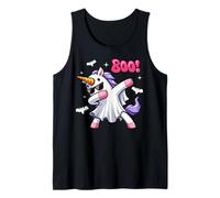 Men Women Kids Funny Dabbing Unicorn Boo Spooky Halloween Camiseta sin Mangas