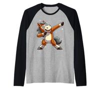 Men Women Kids Funny Horse Dabbing Animals Wildlife Parties Camiseta Manga Raglan