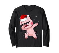Men Women Kids Funny Pig Dabbing Animals Wildlife Christmas Manga Larga