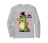 Men Women Kids Groovy Retro Funny Alligator Spooky Halloween Manga Larga