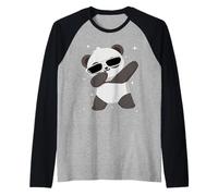 Men Women Kids Panda Dabbing Animals Wildlife Parties Camiseta Manga Raglan