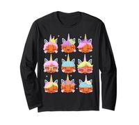 Men Women Kids Parties Pumpkin Unicorn Boo Spooky Halloween Manga Larga
