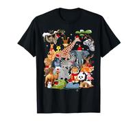 Men Women Kids Wildlife Zoo Day Christmas Party 22 Animals Camiseta