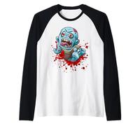 Men Women Scary Horror Blood Halloween Zombie Fans Thriller Camiseta Manga Raglan