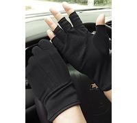 Men Women Summer Mesh Driving Gloves Sun Protection Cycling Cotton Gloves Sport Gym Fitness Workout Half Finger Fingerless Racing Mitts Non-Slip Silicone Breathable Short Fingerless Riding Gloves