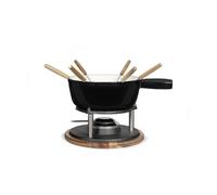 Livoo MEN426N Servicio de Fondue tradición, Hierro Fundido esmaltado, Negro