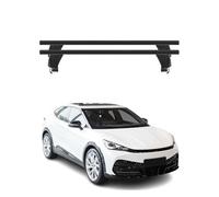 Menabo - Baca básica compatible con Cupra Tavascan 2024-2025, aluminio, 50 kg, color negro, 2 piezas, sin barra, para portabicicletas, cajas de techo, portaesquís, con cerradura