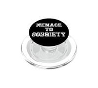 Menace to Sobriety Anniversary Mens Womens Sober AA Recovery PopSockets PopGrip para MagSafe