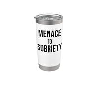 Menace to Sobriety Anniversary Mens Womens Sober AA Recovery Vaso térmico de acero inoxidable de doble pared