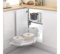 Menage Confort Bandejas extraíbles para rinconera de Cocina Deslizante esquinero, Melamina Blanca, para Ancho de Puerta 600mm, 2