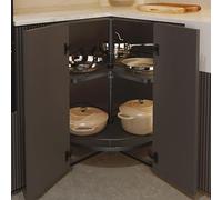 Menage Confort- Bandejas giratorias 270° con Base de melamina-Diámetro 810mm/ Alto 730-820mm- Acero Antracita/Melamina Antracita