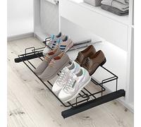 Menage Confort Zapatero extraíble y Extensible para Armario con embellecedor para Ocultar Las guías, Ancho 450-650 mm, Acero Antracita