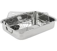 Menax - Bandeja Horno Universal Acero Inoxidable - Fuente para Horno con Rejilla - Bandejas Acero Inoxidable para Horno - Rustidera de Horno con Rejilla Inox - 40 cm
