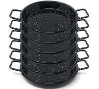 Menax - Mini Paellera para Tapas y Aperitivo - Paellera Mini Acero Vitrificado - Set de 6 - 10 cm